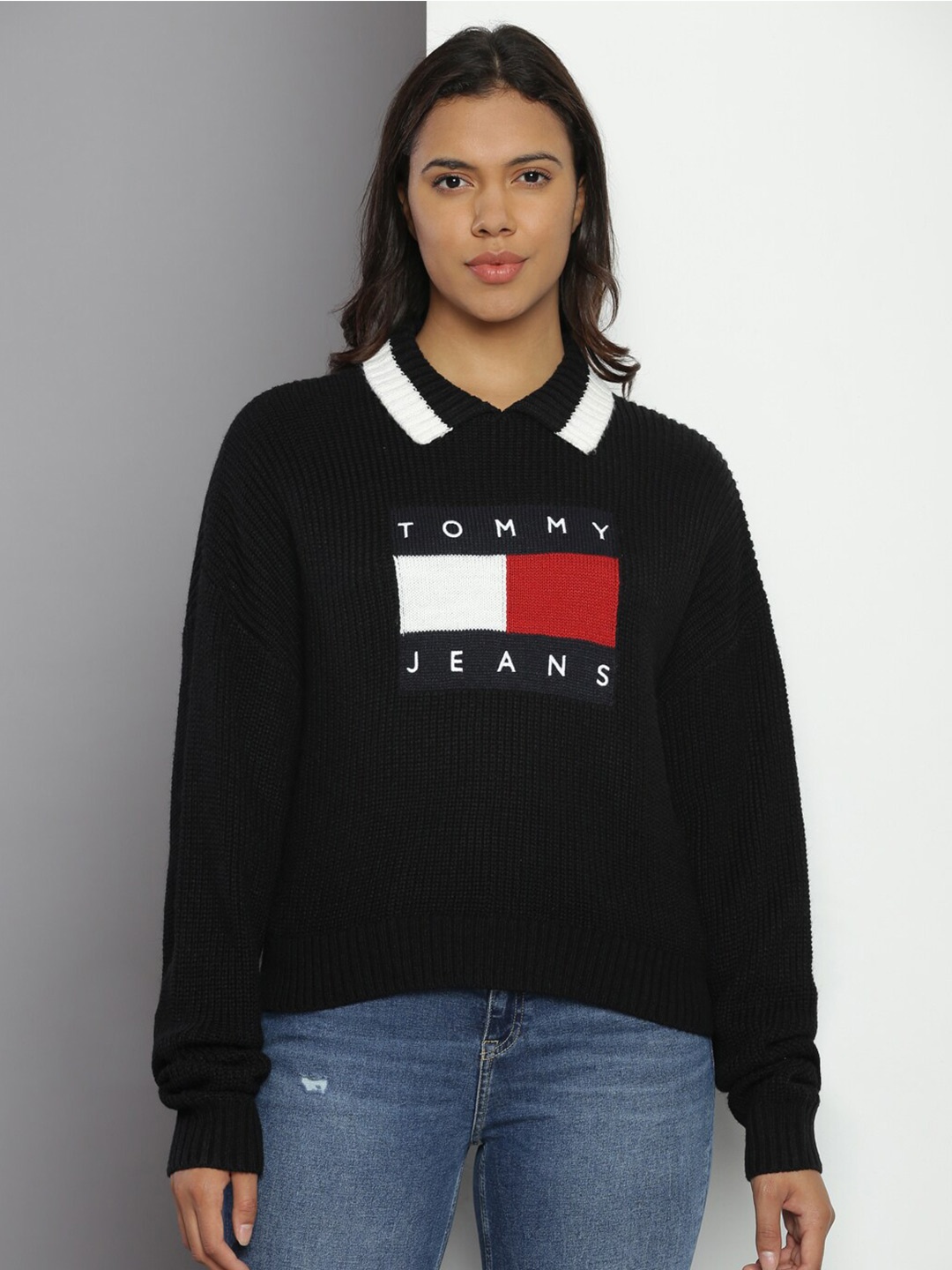 

Tommy Hilfiger Long Sleeves Ribbed Pullover, Black