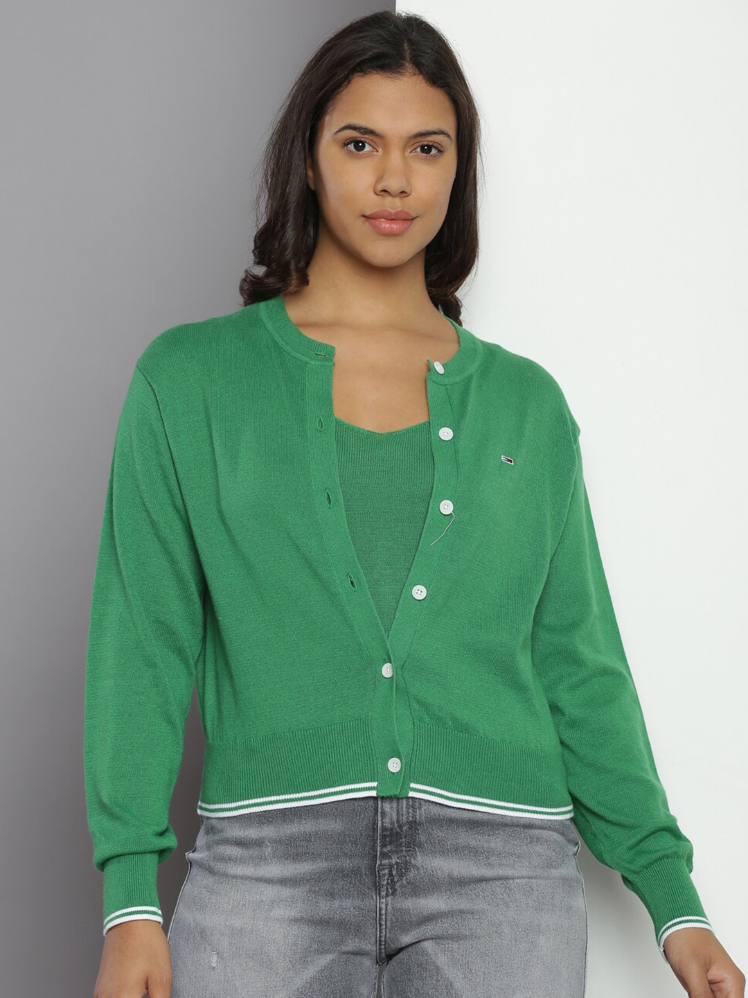 

Tommy Hilfiger Long Sleeves Linen Cardigan, Green