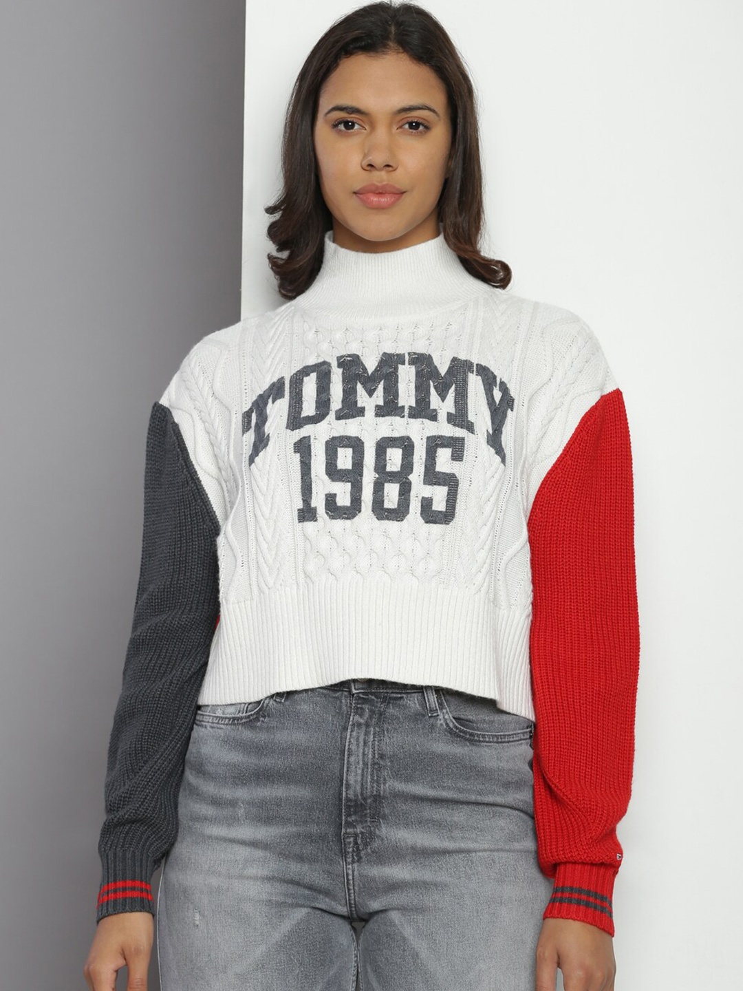 

Tommy Hilfiger Typography Ribbed Pullover, White