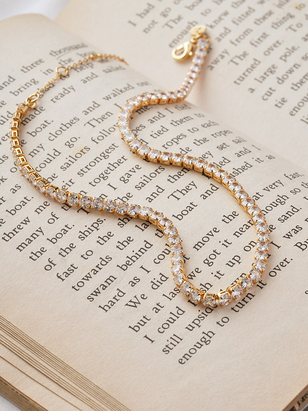 

Accessories 14K Gold Plated Gold Z Sparkle Tennis Necklace