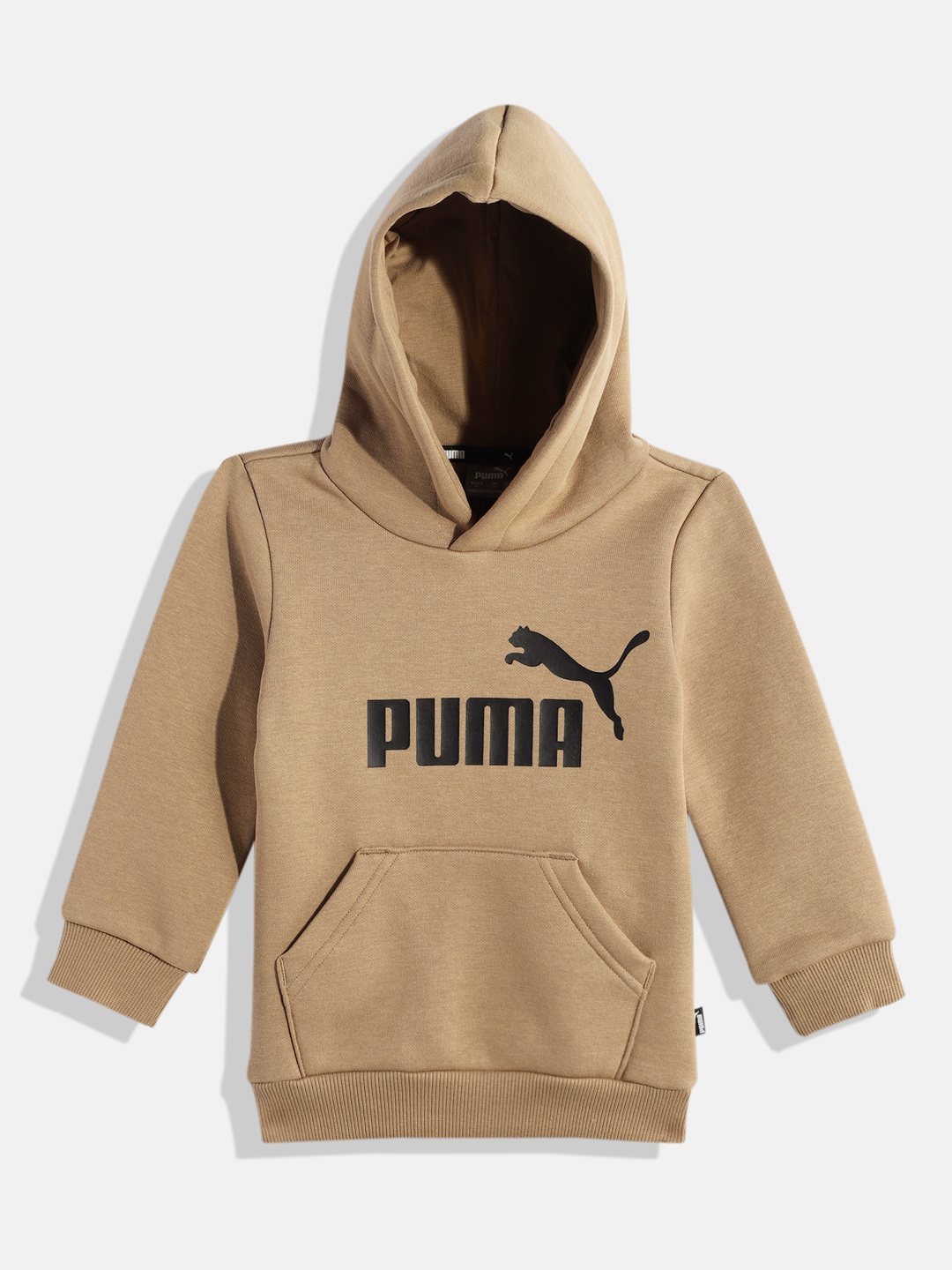 

Puma Boys Essential Big Logo Printed Hooded Sweatshirt, Beige