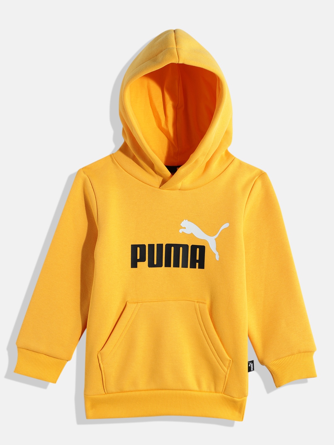 

Puma Boys Brand Logo Printed Hooded Sweatshirt, Yellow