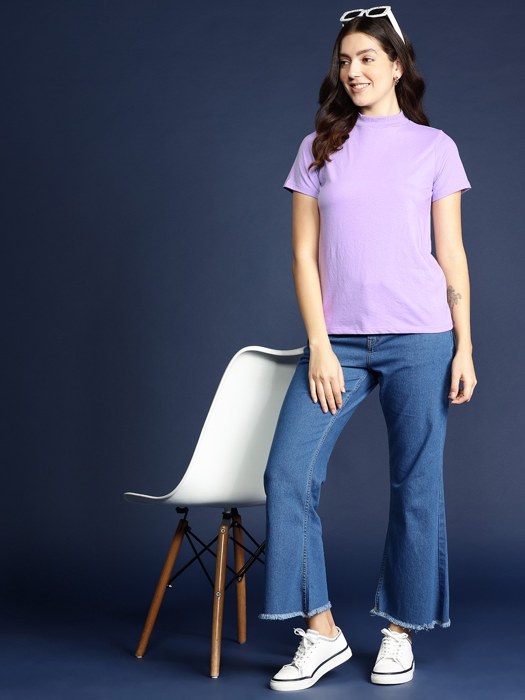 

M&H Easy High Neck T-shirt, Lavender