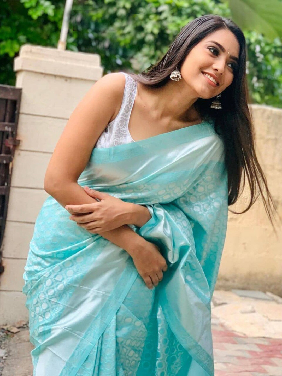 

KALINI Ethnic Motifs Zari Kanjeevaram Saree, Blue
