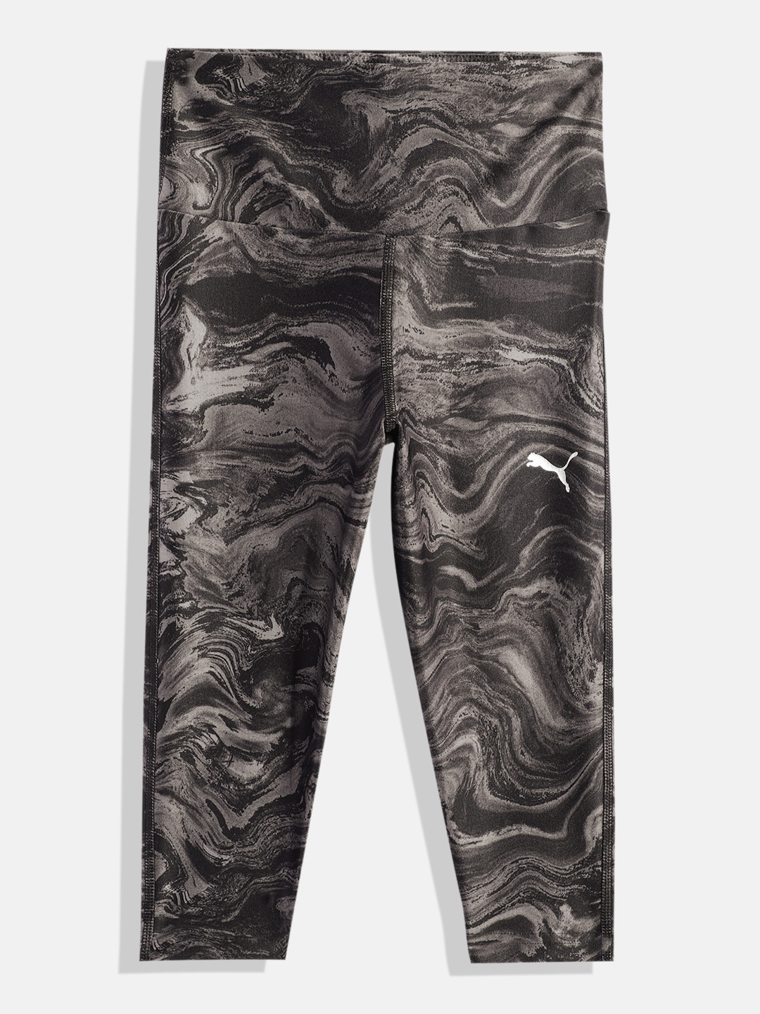 

Puma Girls Marbleized 7/8 Youth Abstract Printed Drycell Training Tights, Black