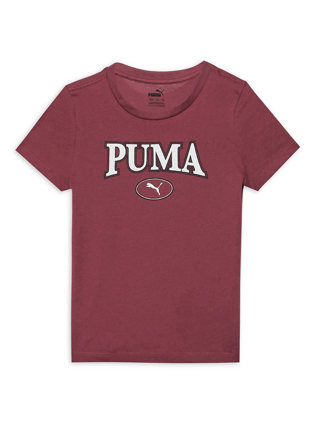 

Puma Girls Squad Youth Graphic Brand Logo Pure Cotton T-shirt, Red