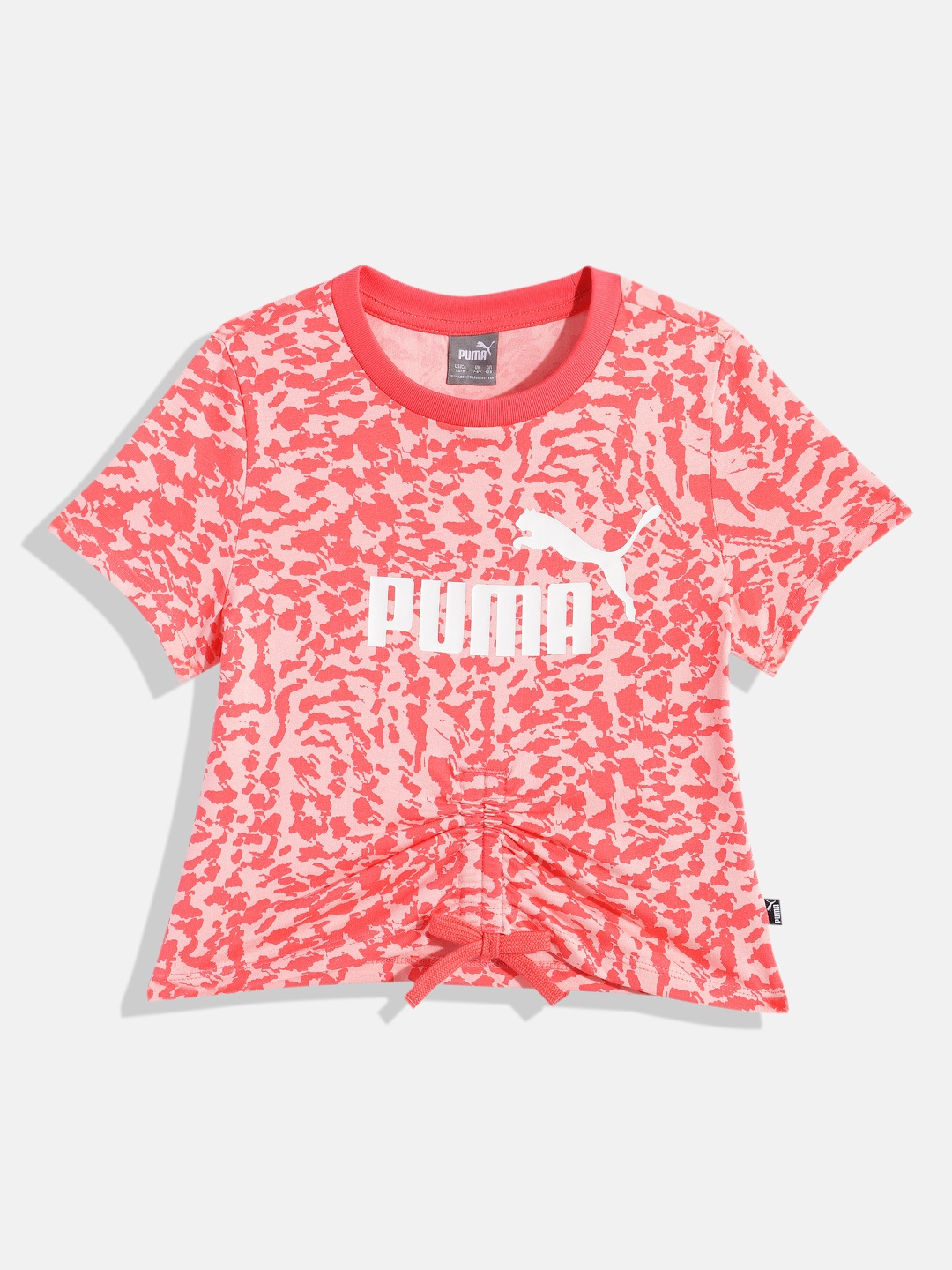 

Puma Girls Brand Logo Printed Pure Cotton Top, Pink