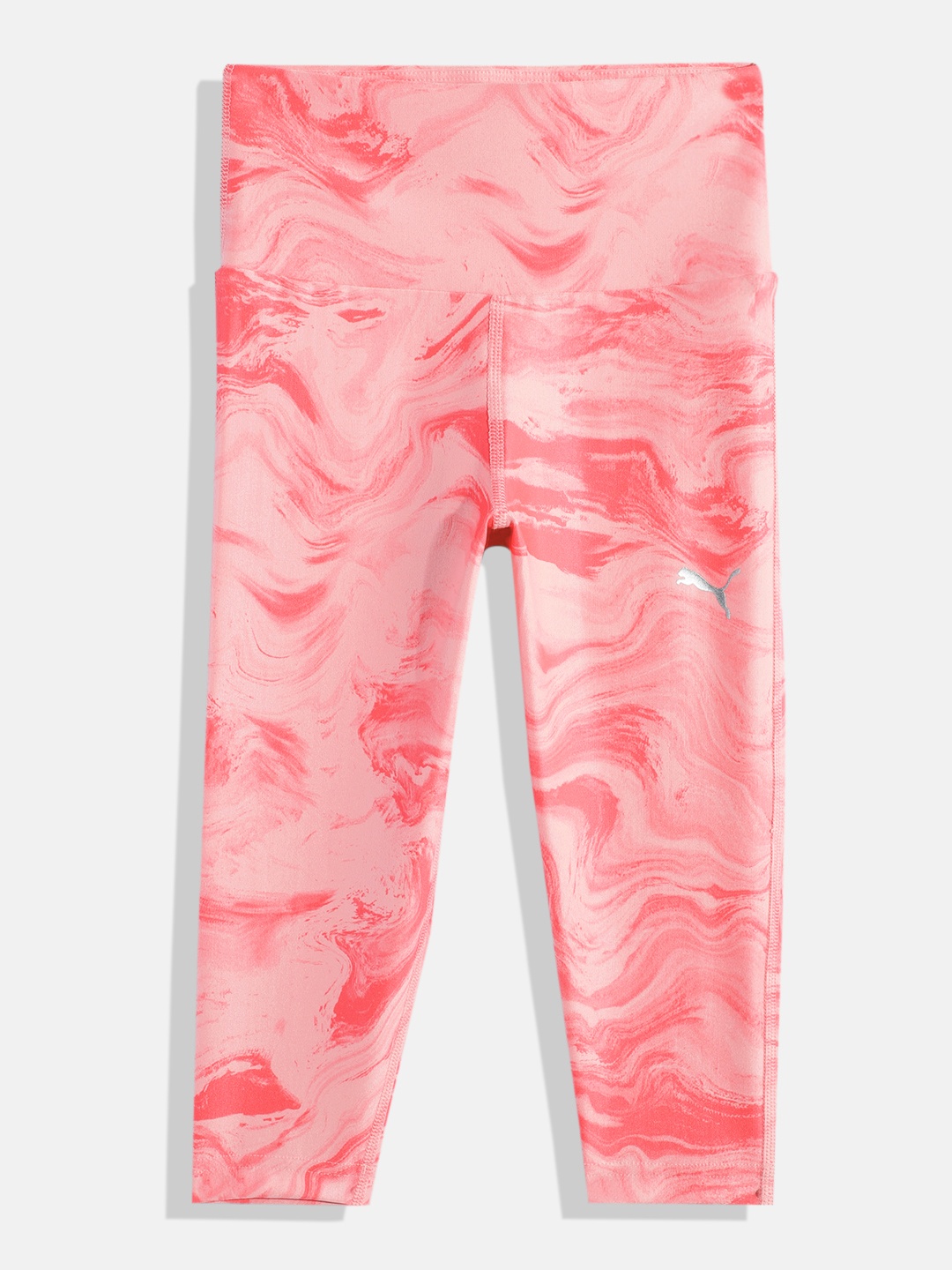 

Puma Girls Marbleized 7/8 Youth Abstract Printed Drycell Training Tights, Pink