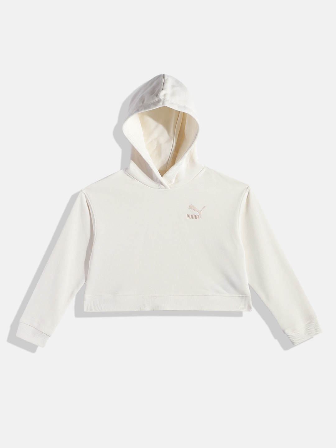 

Puma Girls Classics Crop Hoodie Sweatshirt, Off white