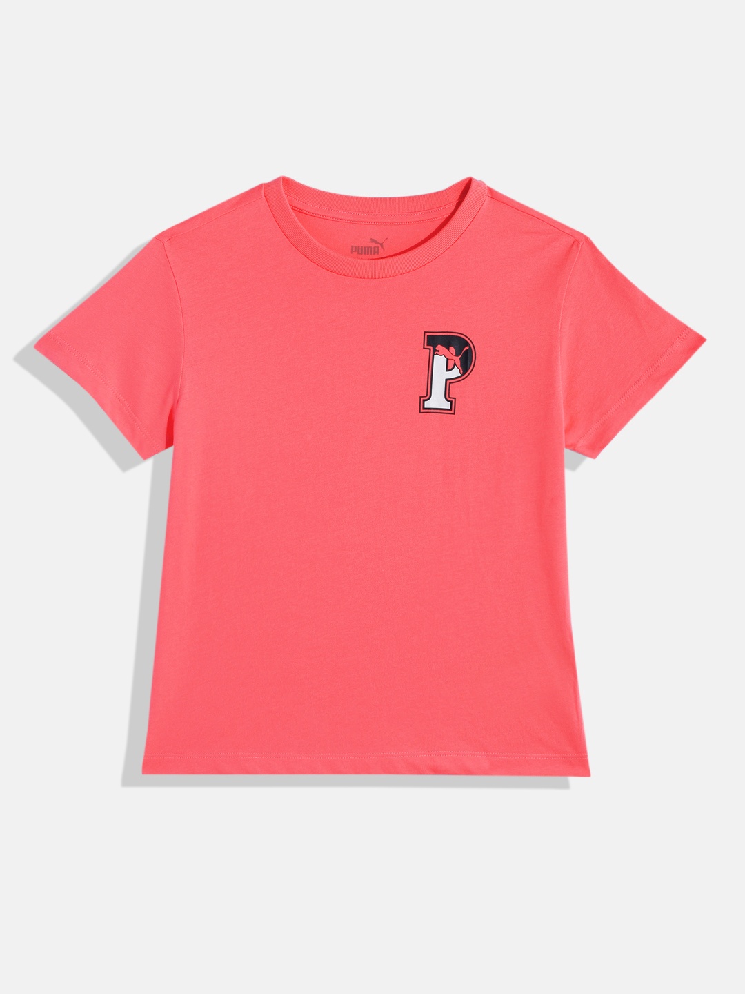 

Puma Girls Pure Cotton Relaxed Fit T-shirt, Coral