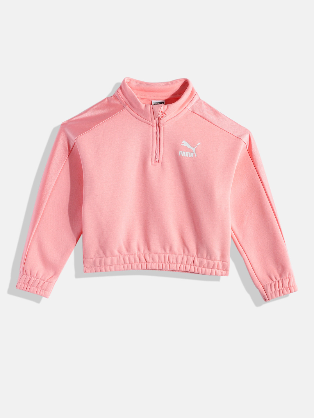 

Puma Girls T7 Youth Quarter-Zip Sweatshirt, Peach