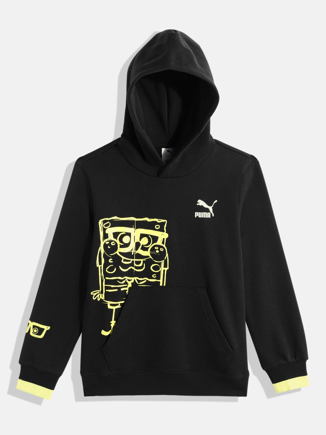 

Puma Unisex Kids SPONGEBOB SQUAREPANTS Printed Hooded Sweatshirt, Black