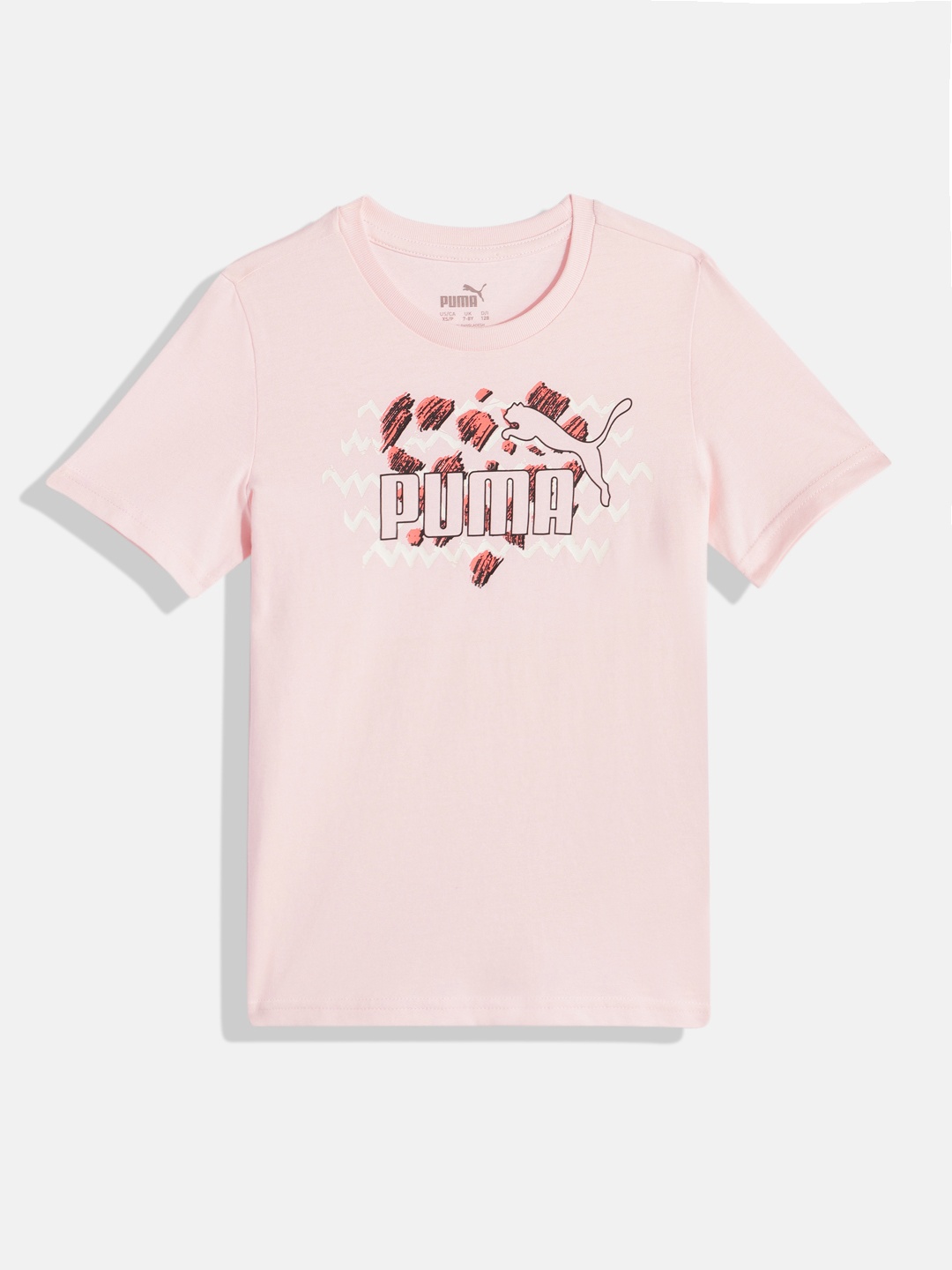

Puma Kids Brand Logo Printed Pure Cotton Essentials Mix Match T-shirt, Pink