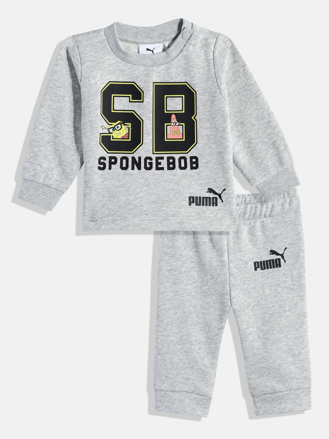 

Puma x Spongebob Kids Printed T-shirt with Joggers, Grey melange