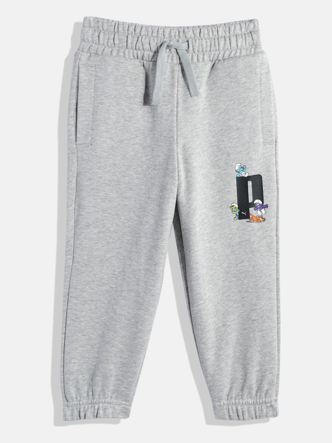 

Puma x THE SMURFS Kids Pure Cotton Joggers, Grey melange