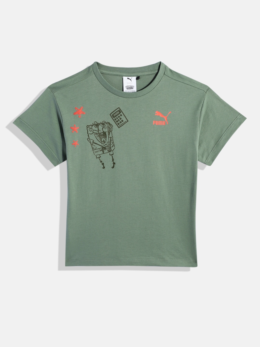 

Puma Kids x SPONGEBOB SQUAREPANTS Youth Graphic Pure Cotton T-shirt, Green