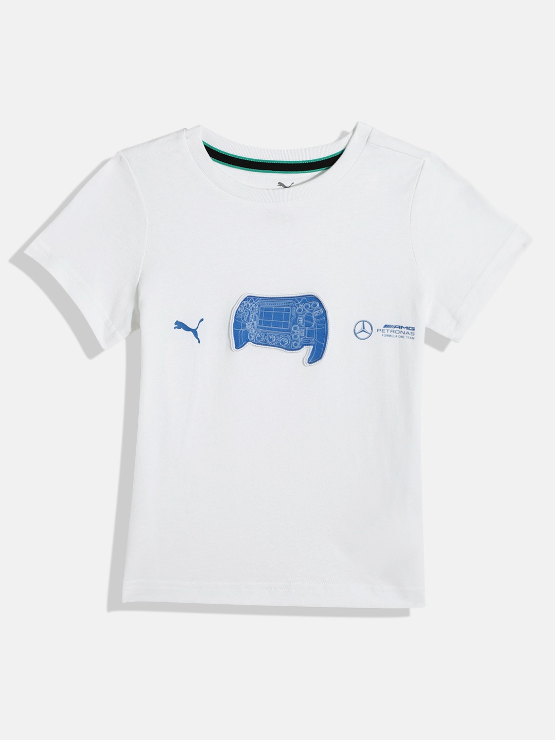 

Puma Kids Printed Pure Cotton T-shirt, White