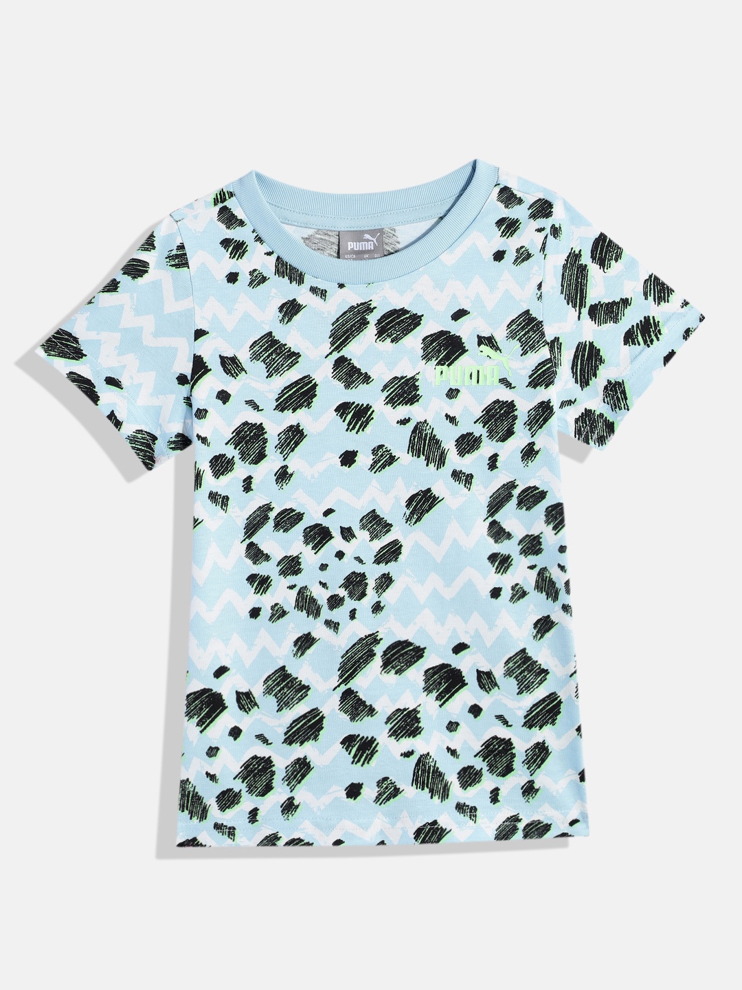 

Puma Kids Printed Pure Cotton T-shirt, Blue