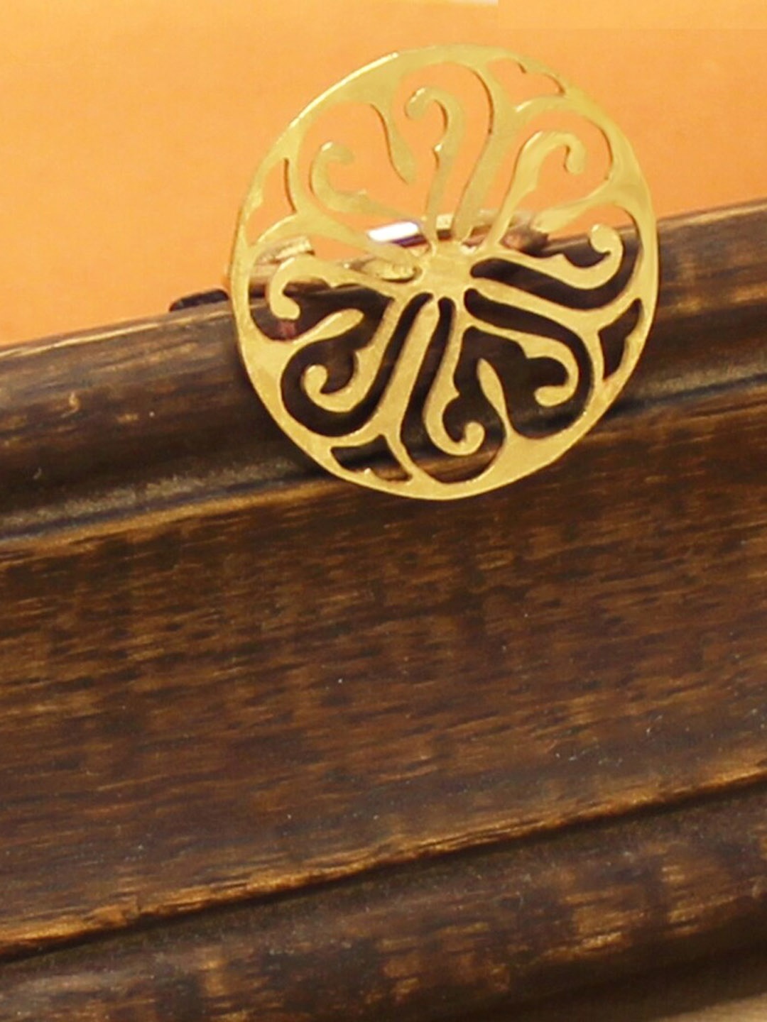 

Goldnera Brass Plating Adjustable Finger Ring, Gold