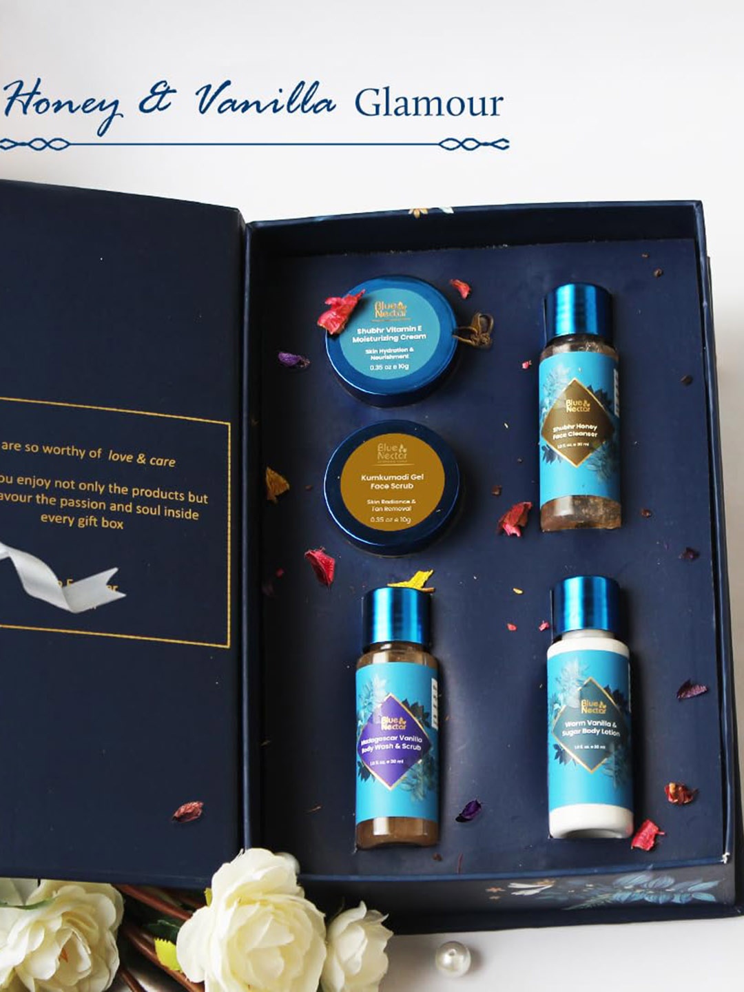 

Blue Nectar Set Of 5 Honey & Vanilla Glamour Skincare Gift Set - 150g