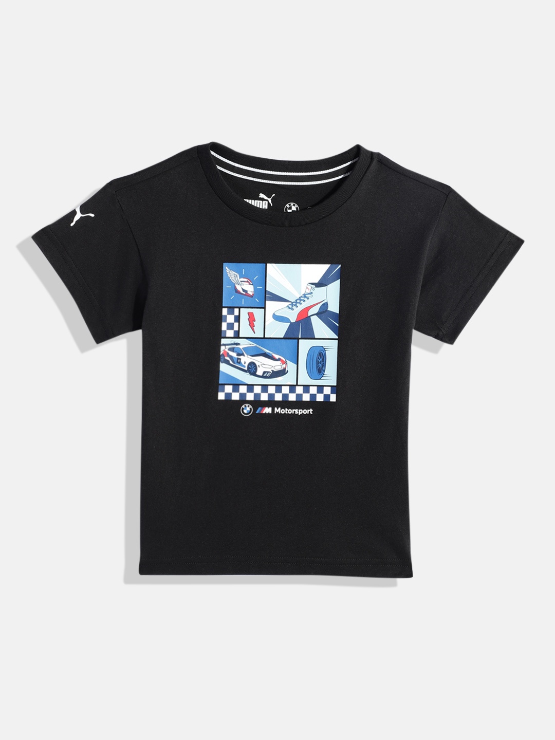 PUMA Motorsport Kids BMW Motorsport Printed Pure Cotton T-shirt, Black