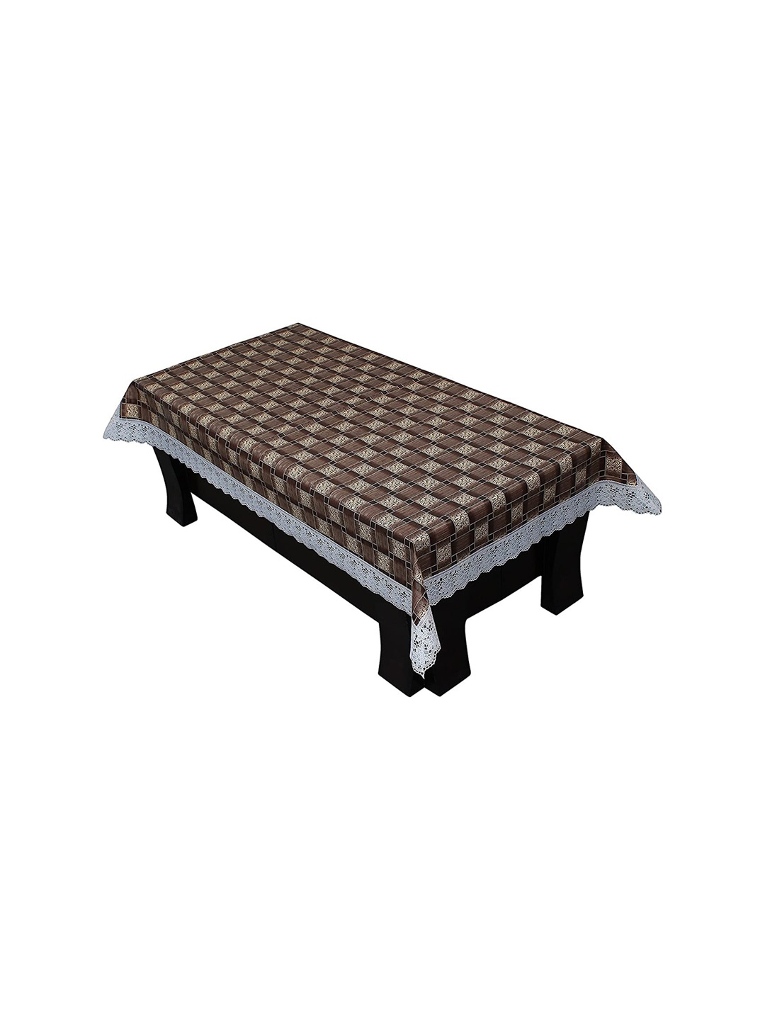 

Dakshya Industries Printed Plastic Table Cover, Brown