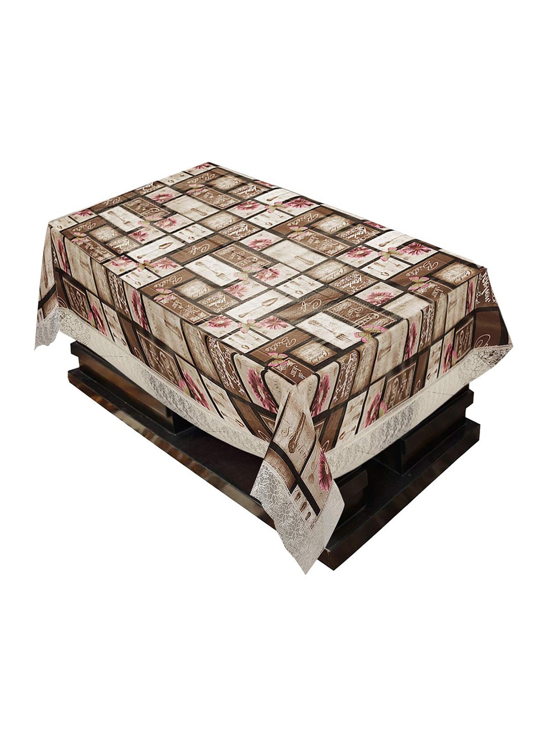 

Dakshya Industries Printed 4-Seater Table Covers, Brown