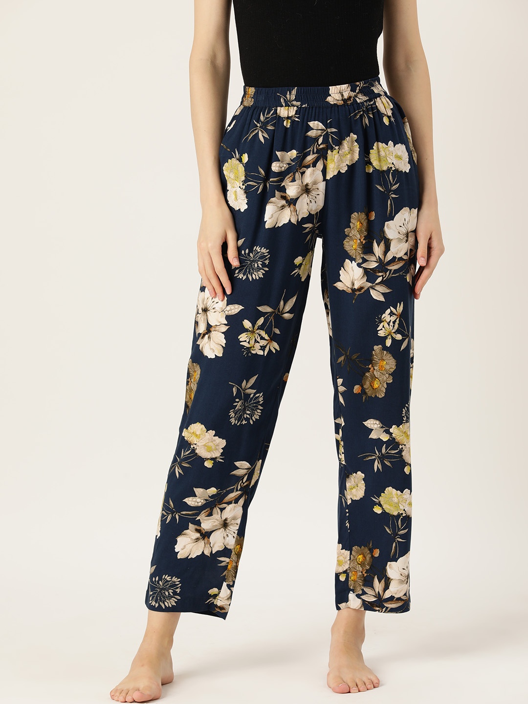 

Rue Collection Floral Printed Pure Cotton Lounge Pants, Multi