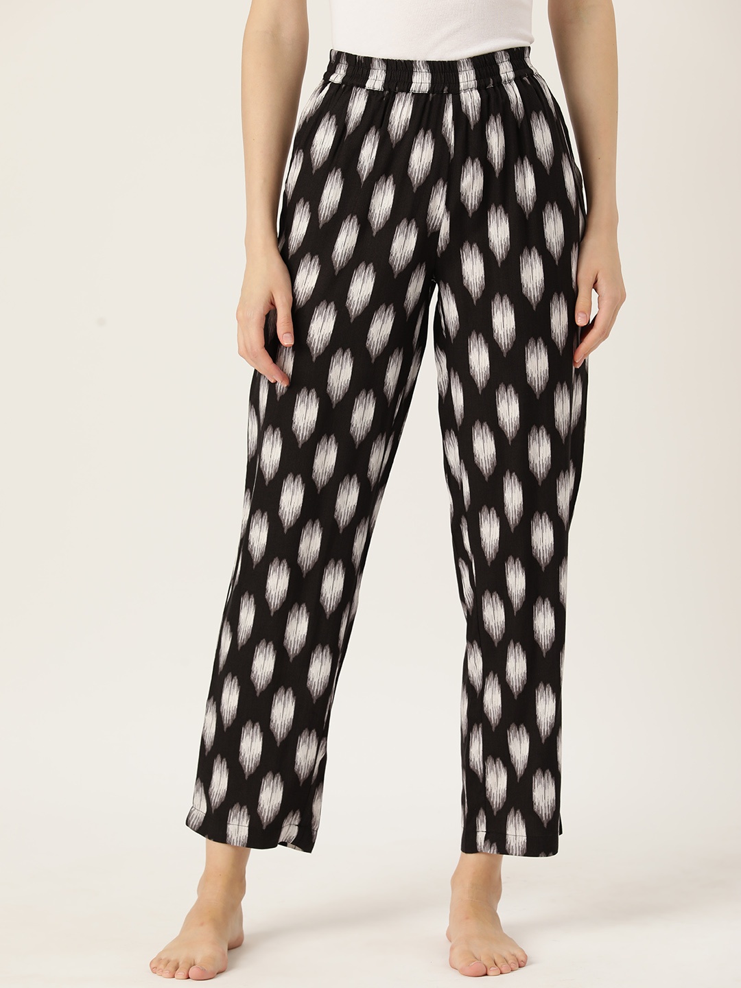 

Rue Collection Printed Pure Cotton Lounge Pants, Black