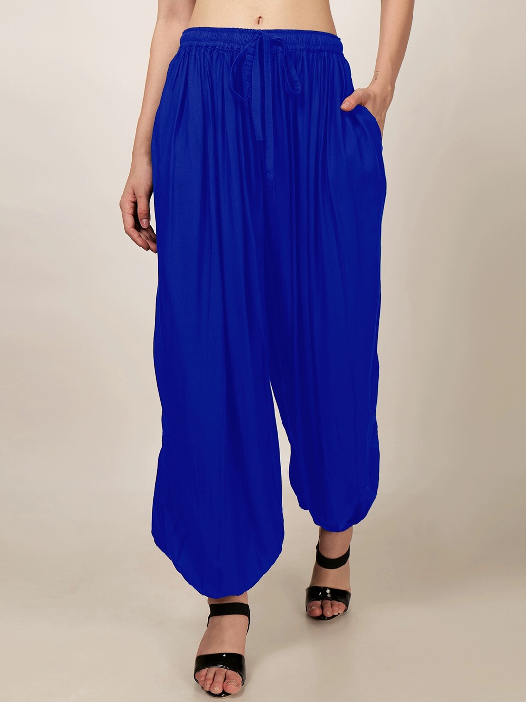 

PATRORNA Mid Rise Loose Fit Harem Pants, Blue