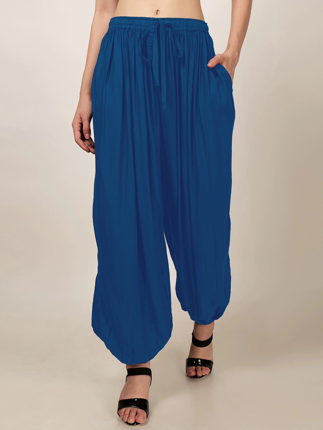 

PATRORNA Mid Rise Loose Fit Harem Pants, Blue