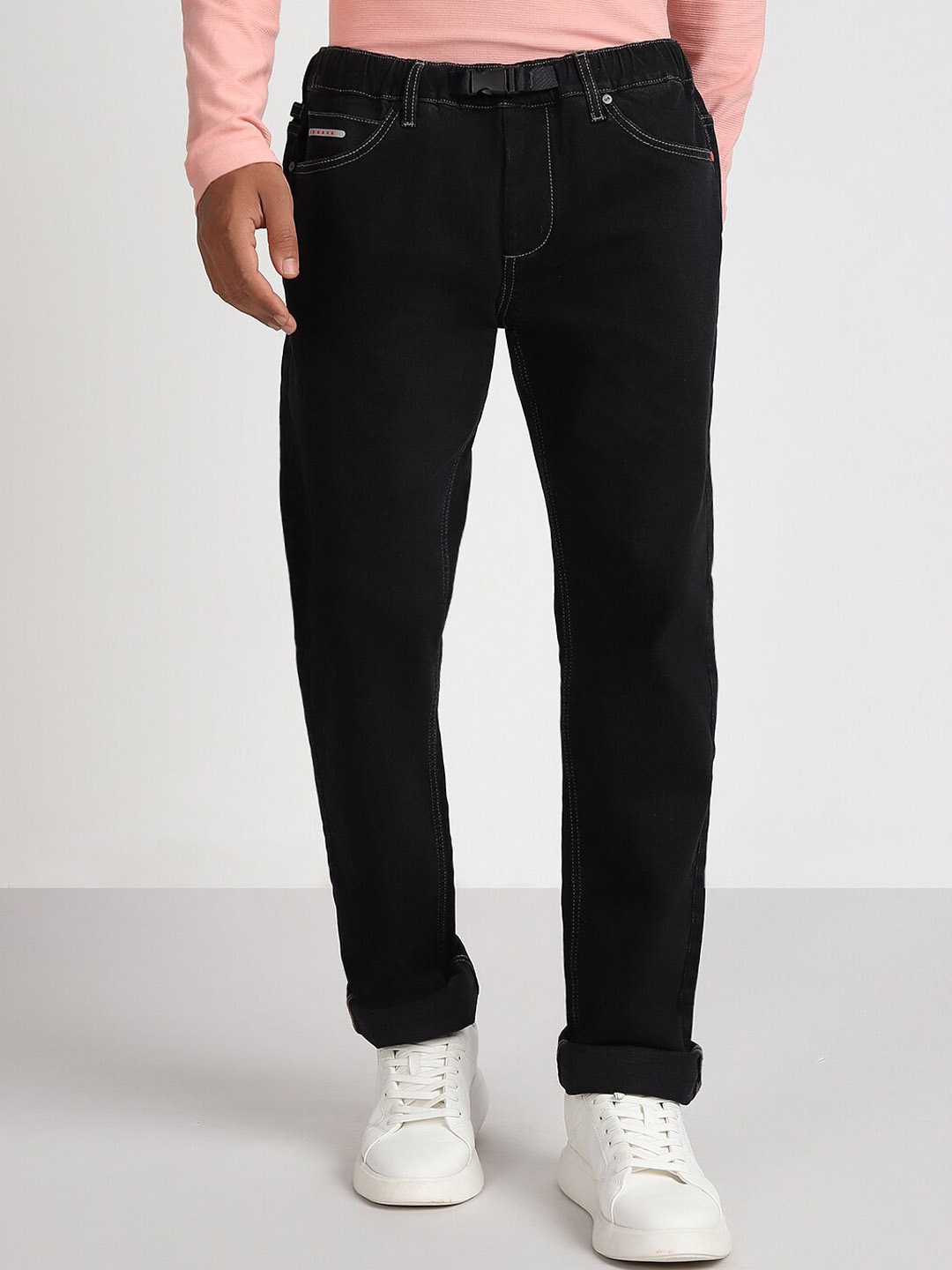 

Lee Men Regular Fit Mid Rise Cotton Stretchable Jeans, Black