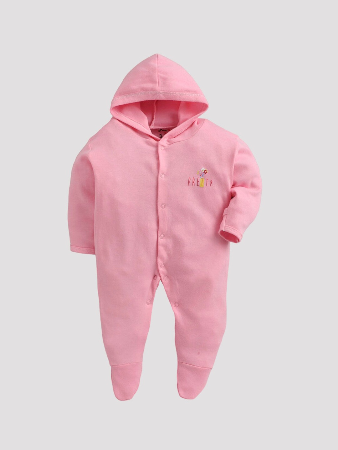 

The Magic Wand Infants Printed Hooded Cotton Sleepsuit, Pink