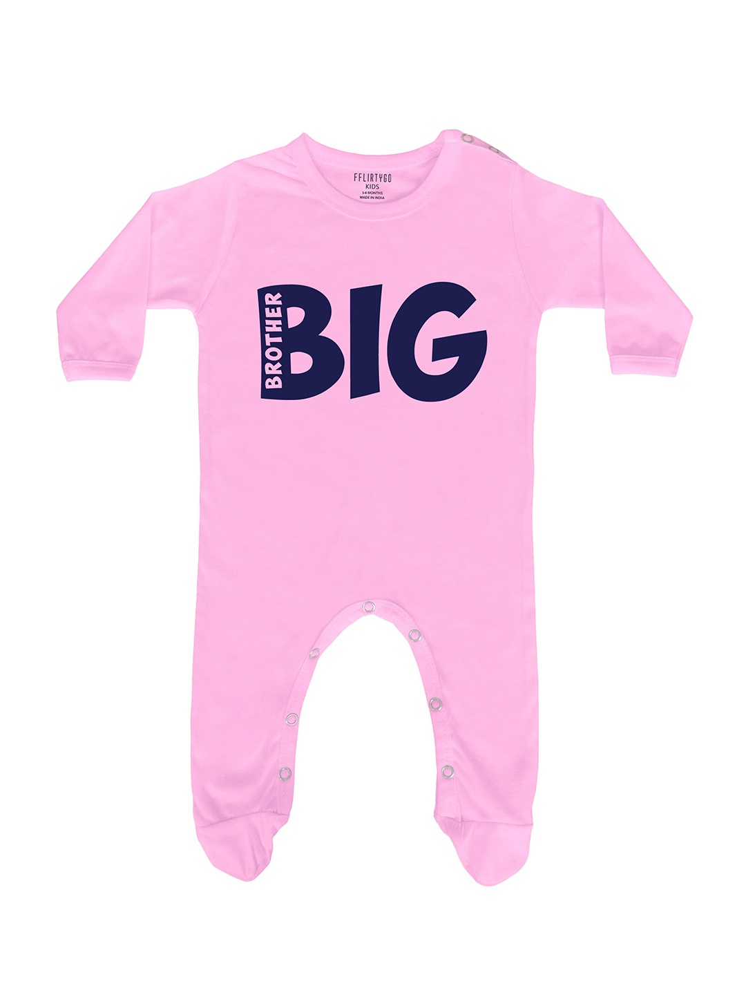 

FFLIRTYGO Infants Unisex Printed Pure Cotton Sleepsuit, Pink