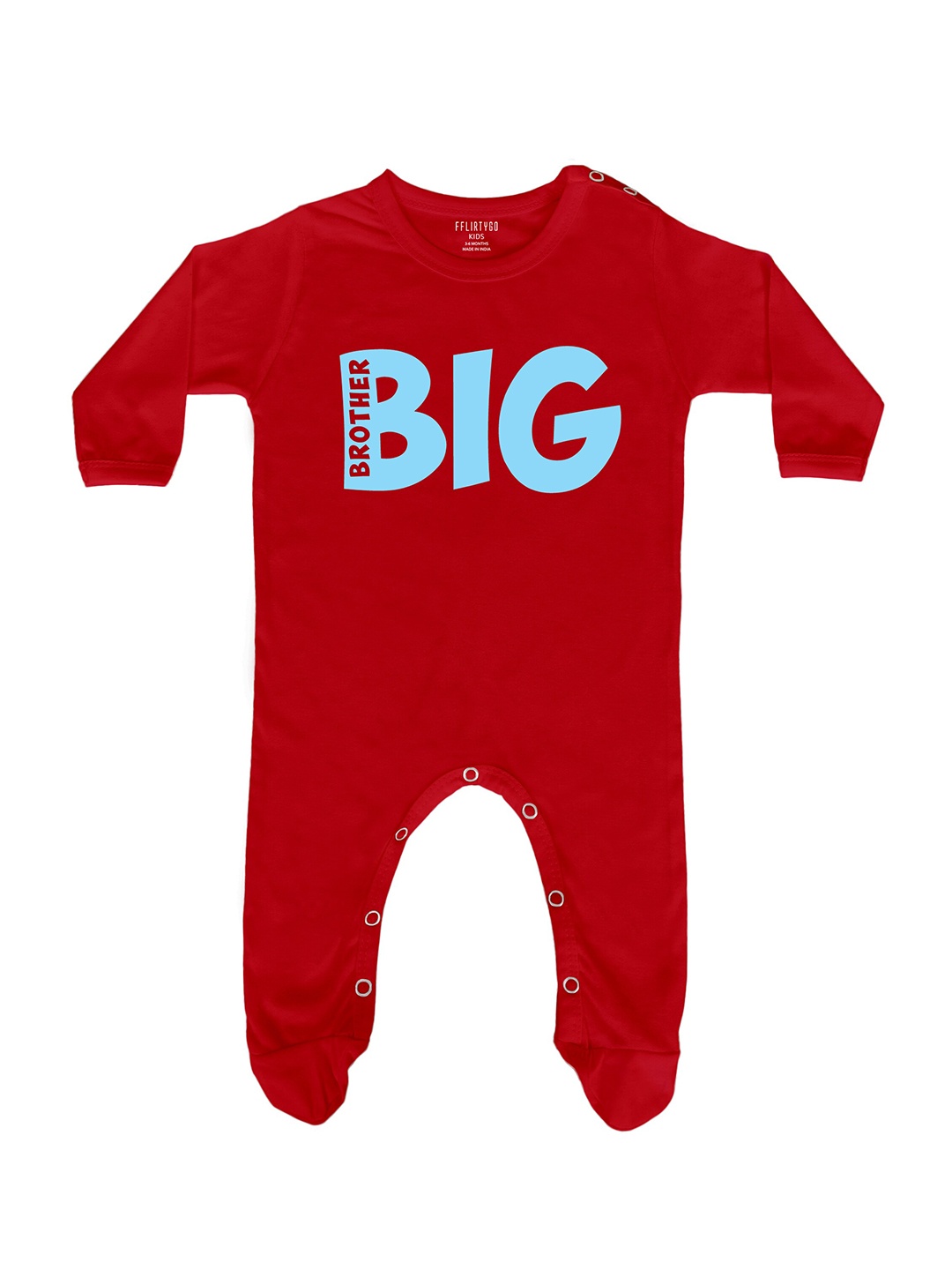 

FFLIRTYGO Infants Unisex Printed Pure Cotton Sleepsuit, Red