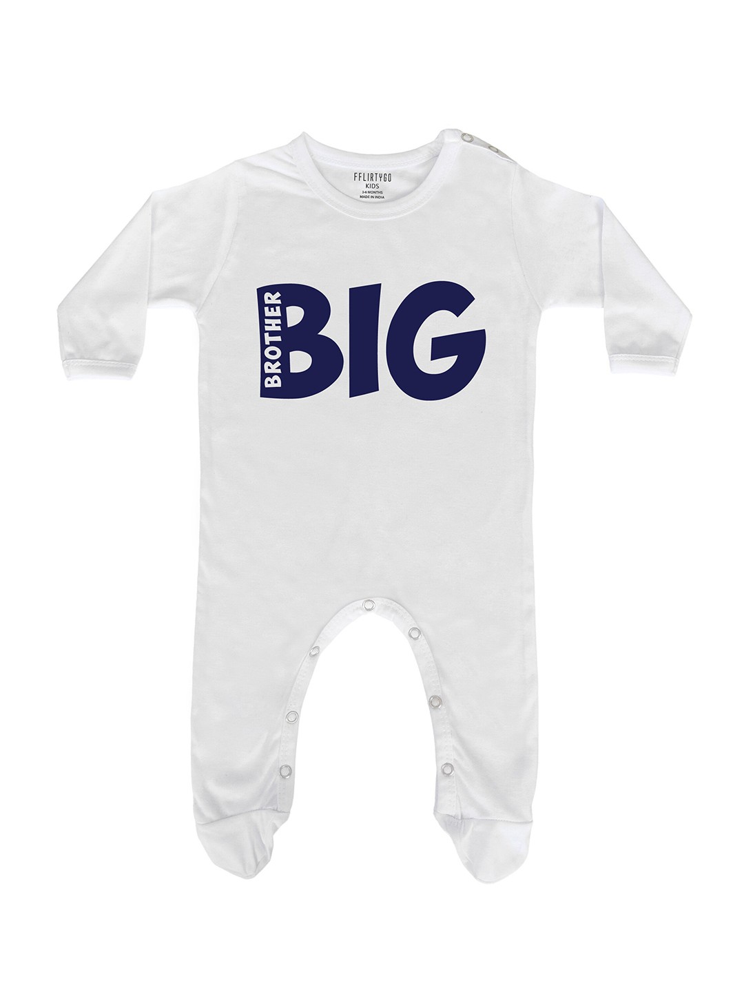 

FFLIRTYGO Infant Printed Pure Cotton Sleepsuit, White