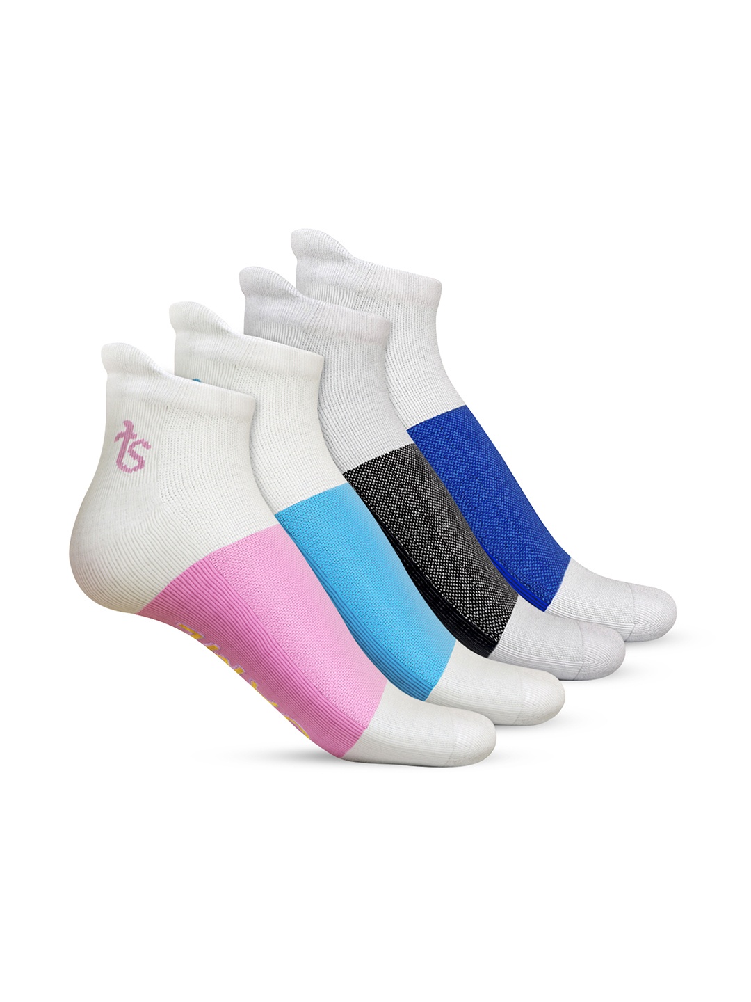 

TalkingSox Unisex Pack Of 4 Patterned Ankle Length Socks, Pink
