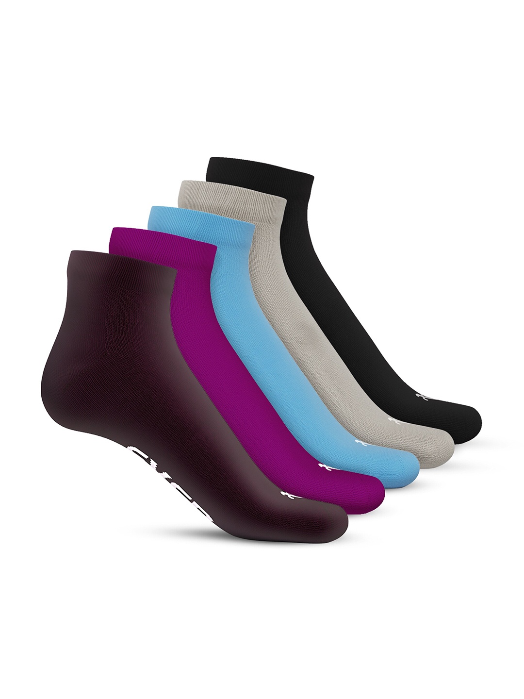 

TalkingSox Unisex Pack Of 5 Moisture-Wicking Ankle-Length Socks, Purple
