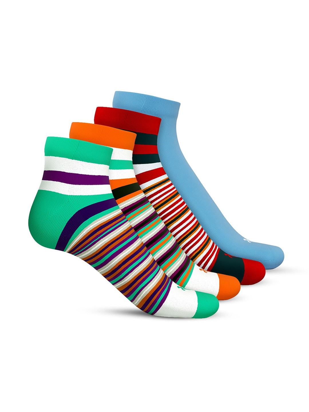 

TalkingSox Unisex Pack Of 4 Striped Soft Ankle-Length Socks, Grey