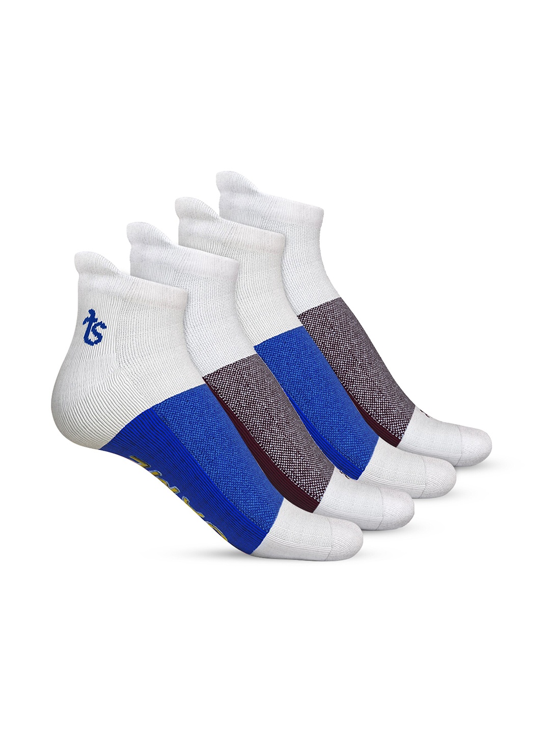 

TalkingSox Men Pack Of 4 Patterned Ankle Length Socks, Blue