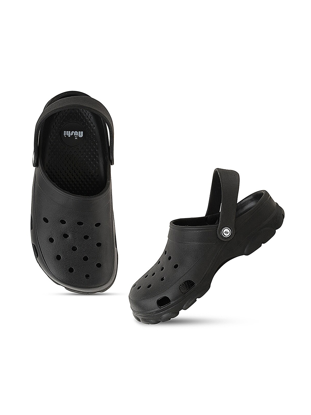 

BEONZA Men Self Design Lightweight Clogs, Black
