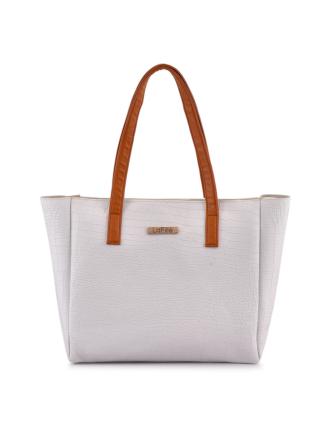 

LaFille PU Structured Handheld Bag with Tasselled, White