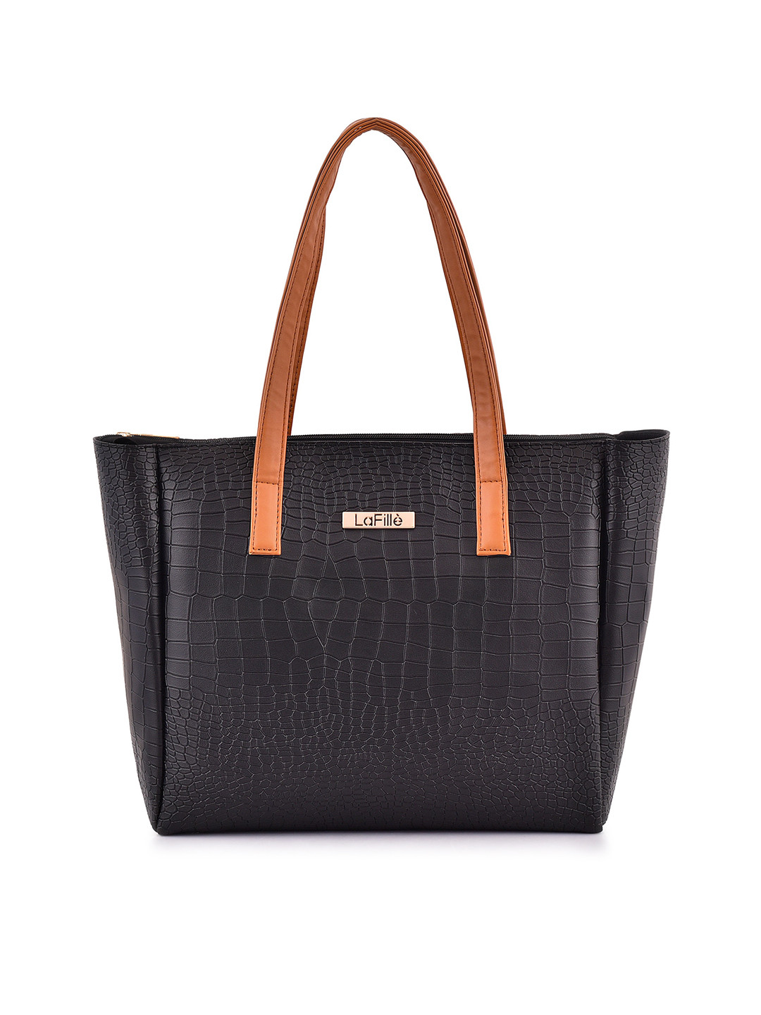 

LaFille PU Shopper Handheld Bag with Quilted, Black