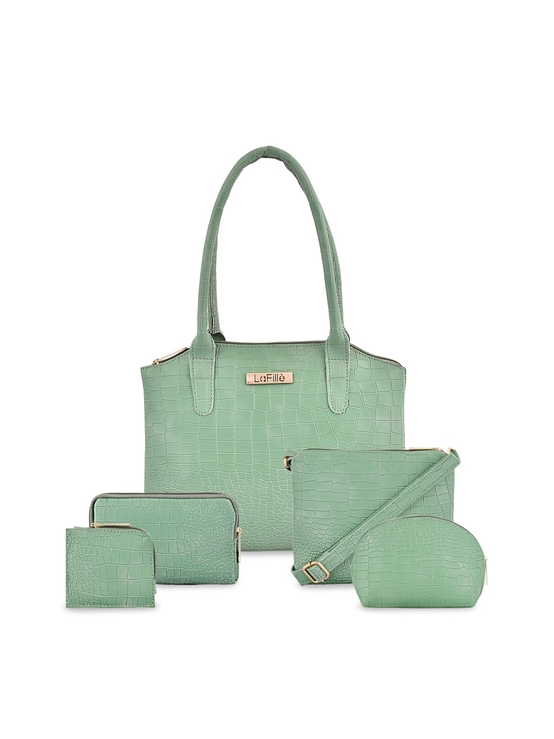 

LaFille Textured PU Structured Shoulder Bag, Green