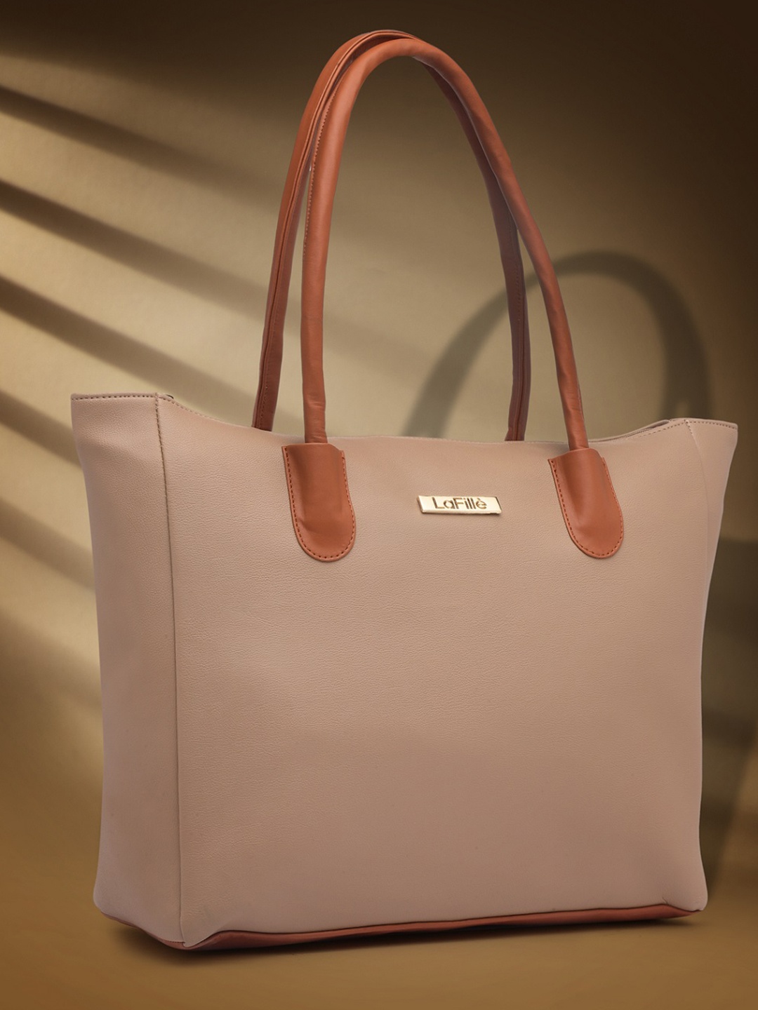 

LaFille PU Shopper Handheld Bag, Beige