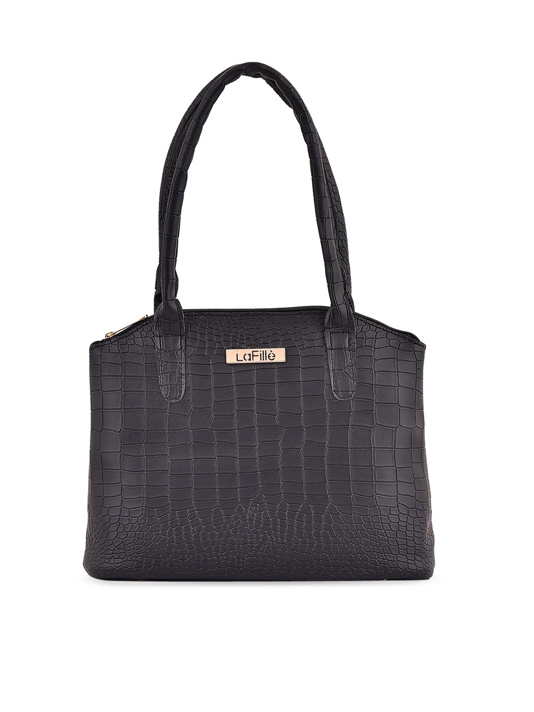 

LaFille Textured Structured Shoulder Bag, Black
