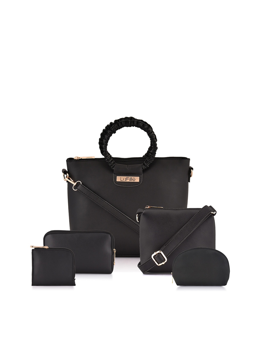 

LaFille Set Of 5 Structured Handbags, Black