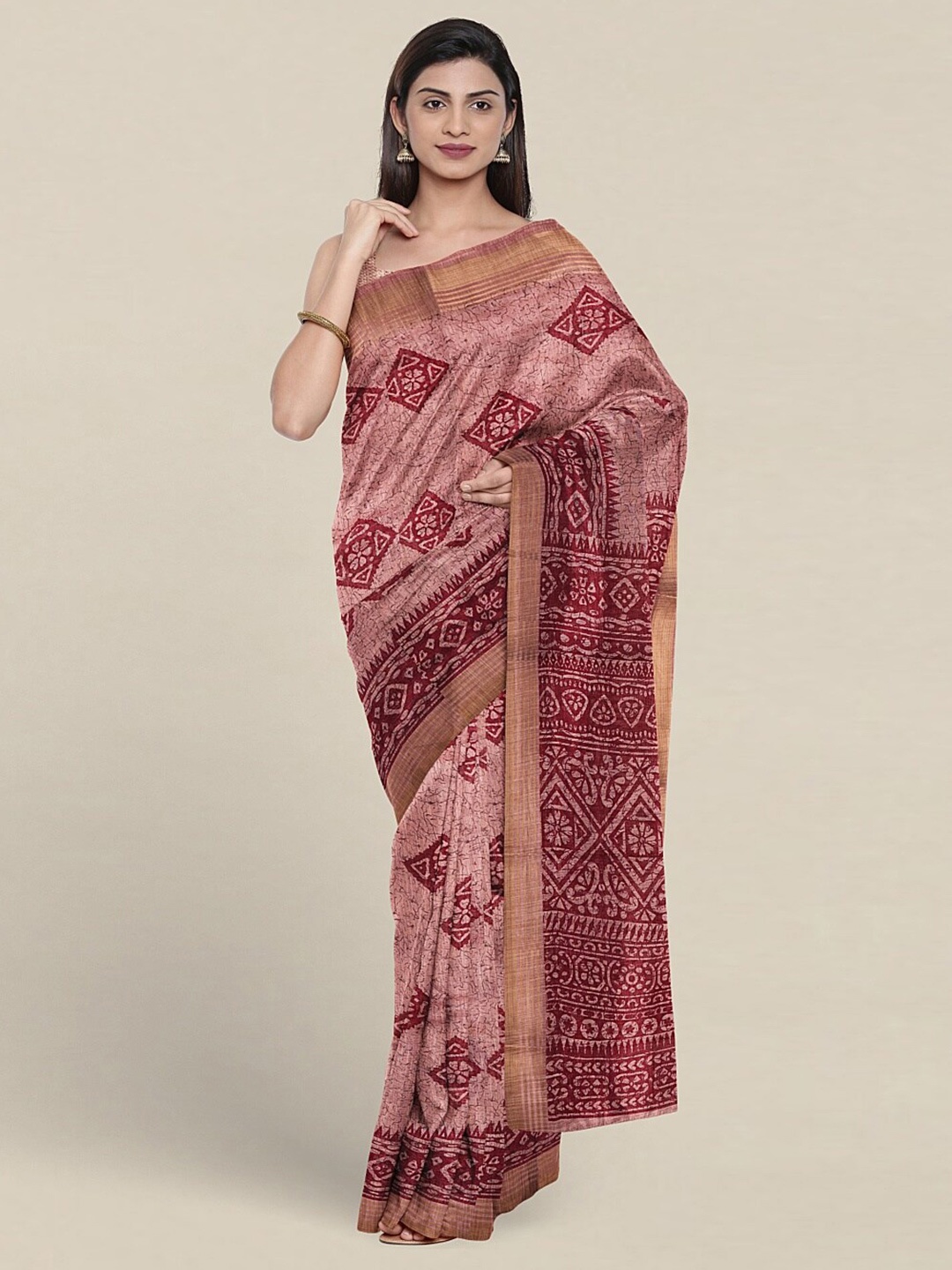 

Pothys Ethnic Motifs Pure Cotton Saree, Pink