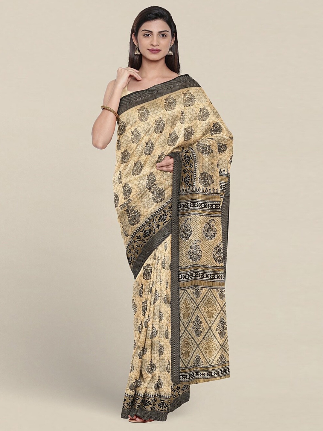 

Pothys Ethnic Motifs Printed Pure Cotton Saree, Cream