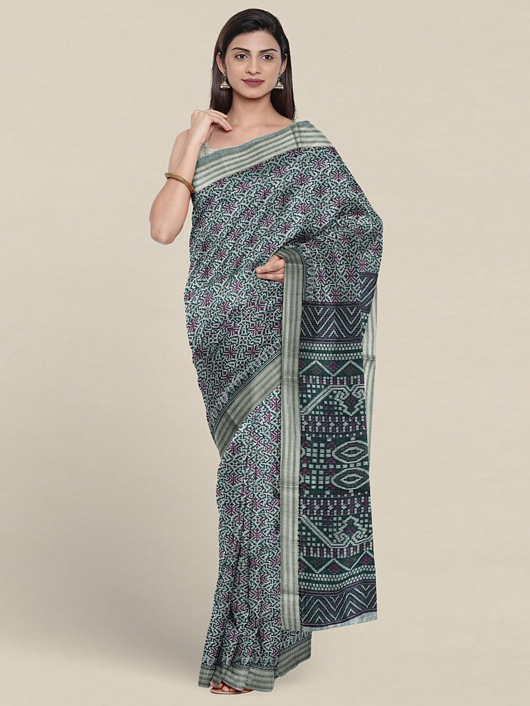 

Pothys Ethnic Motifs Printed Pure Cotton Saree, Blue
